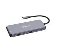 Verbatim - Concentrateur (hub) - 2 x HDMI + 1 x VGA + 7 x USB + 1 x Ethernet 1 GigabitEthernet - de bureau