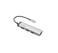 Verbatim Hub USB-C vers 4 ports USB 3.2 Gen 1 Type-A, 5Gbps, Aluminium/Plastique, Câble 0.15m, Compatible Windows/macOS, Gris, Réf. 49147