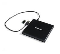 Verbatim Lecteur graveur de CD/DVD Externe Slimline USB 2.0 avec Logiciel Nero Burn & Archive Inclus, Design Compact, Lecteur graveur Externe de CD et DVD, boîtier Fin, Noir