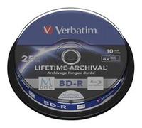 M-Disc - 10 x BD-R - 25 Go 4x - surface imprimable par jet d'encre - spindle
