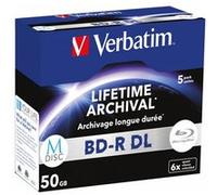 Verbatim M-Disc - 5 x BD-R DL - 50 Go 6x - argent mat - boîtier CD