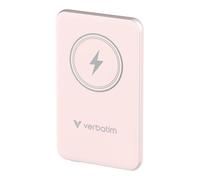 Verbatim Magnetic Power Bank 5000mAh Wireless Charger 15W 20W PD per USB-C, Powerbank Small and Magnetic Power Bank for iPhone 15, 14, 13, 12, Pro, Max, iPad, Rose