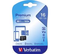Verbatim Micro SDHC 16Go, 16384 MB, Micro Secure Digital High-Capacity (MicroSDHC), 10 MB/s