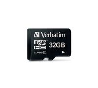Verbatim MicroSDHC 32 Go Classe 10 UHS-I - Vitesse Lecture/Ecriture 10 Mo/s - Noir - Référence 44013 - Compatible SDHC