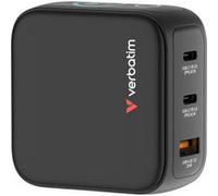 Mini chargeur secteur Verbatim avec écran x2 USB C + x1 USB A 65w (Noir)