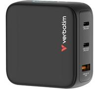 Verbatim Mini chargeur secteur GaN 100W – 2x USB-C + 1x USB-A avec écran (Noir)