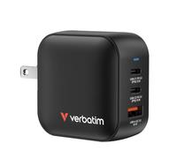 Chargeur secteur Verbatim Mini GaN 1x USB-A + 2x USB-C 70W (Noir)