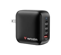 Verbatim Mini GaN Charger Adaptateur de voyage 100 W 1x USB-A, 3x USB-C Power Delivery, Power Delivery 3.0, QC 3.0 noi