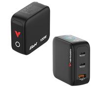 Verbatim Mini GaN Chargeur de 100W avec écran, Chargeur USB-C à 3 Ports, Adaptateur Secteur avec 2 x USB-C et 1x USB-A, Chargeur Rapide Universel (UE, UK, USA), pour Ordinateur, Tablette, Smartphone
