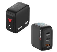 Mini chargeur secteur Verbatim avec écran x2 USB C + x1 USB A 65w (Noir)