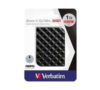 Verbatim Mini SSD Store 'n' Go - 1 To - Noir - 35 g - SSD externe - USB 3.0 SSD - SSD externe - pour Windows et Mac OS X - disque portable - USB-C - disque flash externe