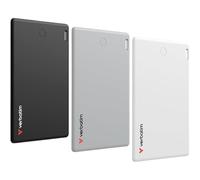 Verbatim My Finder Wallet Tracker - Lot de 3 localisateurs de Cartes Bluetooth Fins et Rechargeables pour Portefeuilles, étiquettes de Bagages et Plus Encore, Compatible avec Apple Find My (iOS