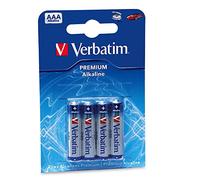 VERBATIM Piles alcalines AAA Premium I 1,5V I AAA-LR03 Micro I Batteries-AAA I Batteries pour lecteur MP3, appareil photo, télécommande, rasoir et autres I Premium pile alcaline I 4 pièces