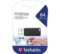 Verbatim PinStripe 64GB, 64 Go, USB 2.0, Drehring, 9,22 mm, 21 mm, 54 mm