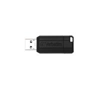 Verbatim PinStripe 64Go USB 2.0 Type-A Noir (49065) - Lecture 10Mo/s, Ecriture 4Mo/s, Compatible Windows/macOS/Linux, Format Slide, 54x21x9.22mm