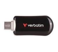 Verbatim Plectra - Clé USB - 64 Go - USB 3.2 Gen 1 / USB-C - noir