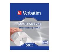Verbatim Pochette papier pour CD/DVD - Rangement souple blanc avec fenêtre - Pack de 50
