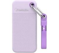 Verbatim Pocket SSD 2To, SSD externe USB 3.2 Gen 2, jusqu'à 1000 Mo/s en lecture et écriture, disque dur externe avec 2 étuis en caoutchouc (blanc et violet) pour PC, Mac et console, violet