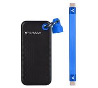 Verbatim Pocket - SSD - 1 To - porte-clé avec attachement à câble - externe (portable) - M.2 - USB 3.2 Gen 2 (USB-C connecteur) - Noir/bleu