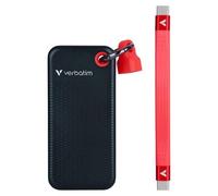 Verbatim Pocket - SSD - 1 To - porte-clé avec attachement à câble - externe (portable) - M.2 - USB 3.2 Gen 2 (USB-C connecteur) - noir/rouge