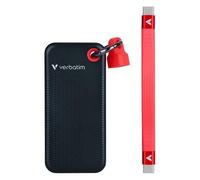 Verbatim Pocket - SSD - 2 To - porte-clé avec attachement à câble - externe (portable) - M.2 - USB 3.2 Gen 2 (USB-C connecteur) - noir/rouge