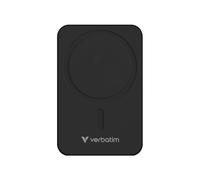 Verbatim Power Bank 20000mAh USB-C 50W Quick Charge 3.0 Recharge Sans Fil 15W Noir - Compatible MagSafe - avec Anneau Métallique Magnétique