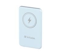 Verbatim Power Bank 5000mAh LiPo Bleu : Recharge sans Fil 15W, Quick Charge 3.0, USB-C 20W, Compatible MagSafe, 65x105x9.6mm, Protection Multi-niveau