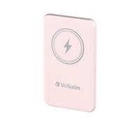 Verbatim Power Bank 5000mAh LiPo Rose, Charge Rapide Quick Charge 3.0, Recharge sans Fil 15W, USB-C 20W, Compatible MagSafe, Protection Multiple