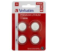 Verbatim Piles bouton au lithium CR2016 3V 80 mAh – Lot de 4