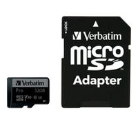 Verbatim Carte microSDHC PRO 32 Go Classe 10 UHS-I, UHS Classe 3 avec adaptateur SD