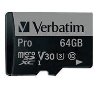 Verbatim PRO - carte mémoire flash - 64 Go - microSDXC UHS-I