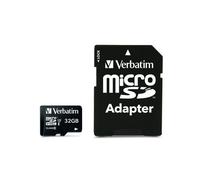 Verbatim Pro MicroSDHC 32Go UHS Classe 10 - Lecture 90Mo/s, Écriture 45Mo/s, Résistante aux chocs et à l'eau, Adaptateur SD inclus