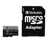 Verbatim Pro U3 Carte mémoire microSDXC 512 Go Classe 10 UHS-I (U3) Noir