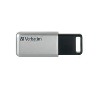 Verbatim Secure Pro 32Go - Clé USB 3.2 Gen 1 Argent - Cryptage AES 256-bit Hardware - Protection par Mot de Passe - USB Type-A - Ref 98665