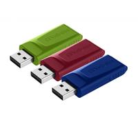 Verbatim Slider USB-flash-drive multipack 16GB - USB 2.0-3x USB memory stick - l