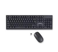Verbatim Slimline 70741 Ensemble clavier et souris sans fil 2,4 GHz USB Plug-and-Play Clavier numérique réglable Pieds inclinables Souris optique sans fil Clavier d'ordinateur de taille complète