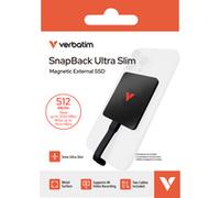 Verbatim Snapback SSD 512 Go, Magsafe, SSD Externe, Prend en Charge Apple ProRes 4K, USB 3.2 Gen 2 x 2, jusqu'à 2050 Mo/s en Lecture et écriture, Disque Dur Externe avec 2 câbles USB-C pour iPhone 17