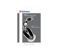 Verbatim Souris Optique Go Mini Noire USB 1000 DPI Ambidextre avec Câble Rétractable - Compatible Windows/macOS - Référence 49020