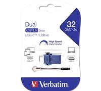 Verbatim Store 'n' Go Dual USB Drive Type-C - Clé USB à mémoire flash - 32 Go - USB 3.0/USB type C