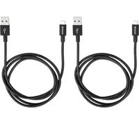 Verbatim Sync and Charge - Câble USB - USB (M) pour Micro-USB de type B (M) - 1 m - noir (pack de 2)