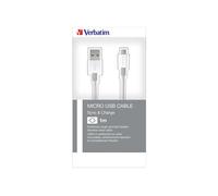 Verbatim Sync and Charge - Câble USB - USB (M) pour Micro-USB de type B (M) - 1 m - argent