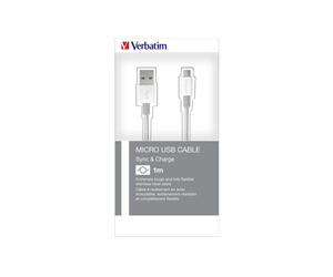 Verbatim Sync and Charge - Câble USB - USB (M) pour Micro-USB de type B (M) - 1 m - argent