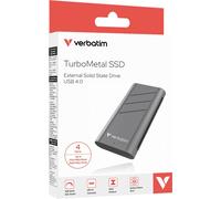 Verbatim TurboMetal Portable SSD 4To Ultra Rapide Jusqu'à 3700 Mo/s Disque Dur Externe USB4 40Gbps pour Mac, PC, Smartphone & Console de Jeux