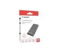 Verbatim TurboMetal SSD 4To USB4 Gen 2x2 Type-C Argent - Lecture 3700MB/s, Ecriture 3600MB/s, Boîtier Métal, Windows/macOS