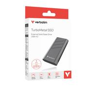 Verbatim Disque SSD externe TurboMetal - 1 To - USB4 (connecteur USB-C) - Gris