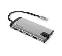 Verbatim "49142 station d''accueil USB 3.2 Gen 1 (3.1 Gen 1) Type-C Noir, Argent"