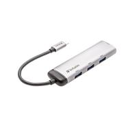 Verbatim USB-C Multiport Hub, USB C Adapter Made Aluminum for Laptops MacBooks a