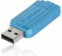 VERBATIM USB DRIVE 2.0 PINSTRIPE 128GB STORE?N? GO CARIBBEAN BLUE