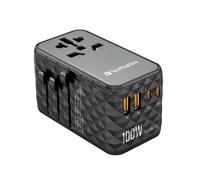 Verbatim UTA-06 Chargeur Intérieur Noir 2500W, 4 ports USB, Boîtier Cuivre/Polycarbonate (PC), Dimensions 55x92x54mm, Certifié RoHS & EN 55032