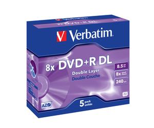 Verbatim VB-DPD55JC, DVD+R DL, 120 mm, Boîtier double, 5 pièce(s), 8,5 Go 43541